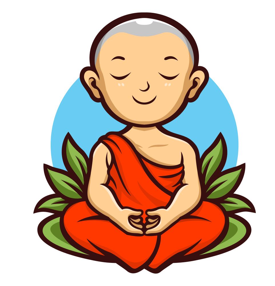Illustration of a monk meditating